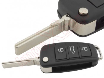 Carcasa genérica compatible para Audi A8, A6, A4, A3 y TT, 3 botones con espadin plegable