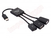 data-cable-with-3-usb-ports-and-a-type-c-otg-for-apple-macbook-12-chromebook