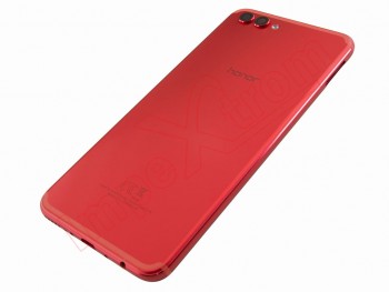 Tapa de batería Service Pack roja con lente de cámara y flash para Huawei Honor View 10