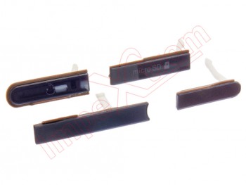 Carcasa, tapa de conector Micro USB, audio jack, micro sd, tarjeta sim morada para Sony Xperia Z, L36H, C6602, C6603