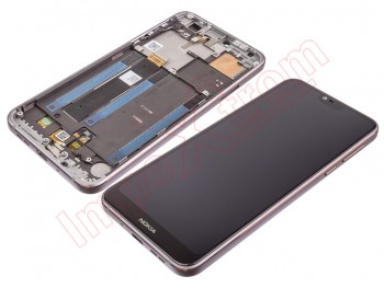 Gloss steel full screen Service Pack housing housing IPS LCD with black frame for Nokia 7.1 (TA-1095)