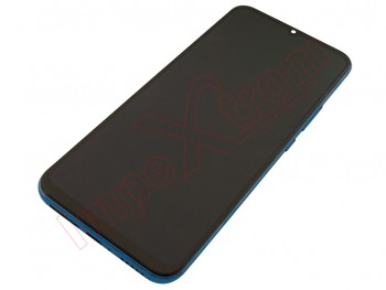 PREMIUM Black full screen AMOLED with Aurora Blue frame for Xiaomi Mi 10 Lite 5G, M2002J9G - PREMIUM quality