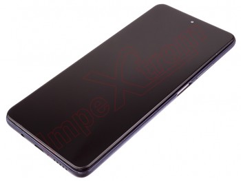 Pantalla completa IPS LCD negra con marco azul (Pearl grey) para Xiaomi Mi 10T Lite 5G (M2007J17G)
