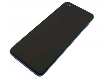 Pantalla completa IPS LCD negra con marco azul "Magic blue" para Motorola Moto G100, XT2125