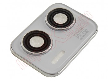 Lentes de cámara trasera con carcasa blanca para Motorola Moto G73 5G, XT2237