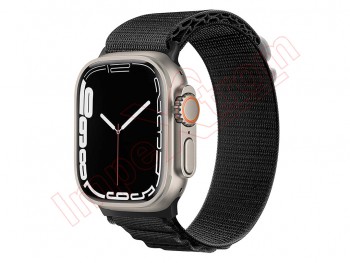Correa de nylon negra para reloj inteligente Apple Watch Ultra 49mm, A2684