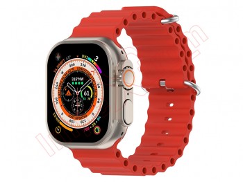 Red silicone band for smartwatch Apple Watch Ultra 49mm, A2684