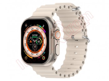 Correa de silicona blanca (starlight) reloj inteligente Apple Watch Ultra 49mm, A2684