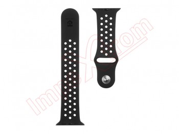 Correa deportiva de silicona negra para modelos Apple Watch de 42/44/45 mm