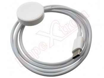 Base de carga / cargador inalambrico con carga magnética para reloj inteligente Apple Watch 1/2/3/4/5/6/SE/7/8, con cable USB tipo C de 1.2 metro de longitud