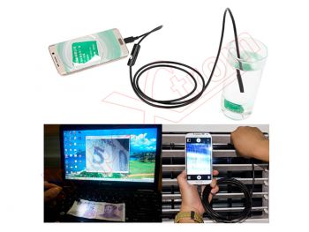 Endoscopio Waterproof micro USB con 6 LEDS , 1 m
