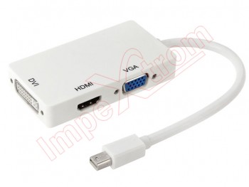 Mini displayport male to HDMI, VGA and DVI female adapter for Macbook Pro Air.