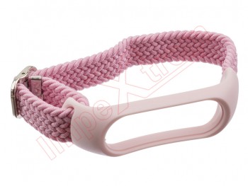 Nylon pink bracelet / strap / armband for Xiaomi Mi Band 3 / 4 / 5 / 6