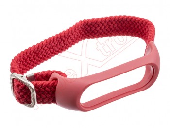 Nylon red bracelet / strap / armband for Xiaomi Mi Band 3 / 4 / 5 / 6