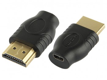 Black adapter for female Micro HDMI to male 19 pins HDMI