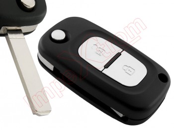 Compatible remote control for Renault Clio 2009 onwards, 2 push-buttons.Transponder Philips crypto ID46