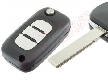 Compatible remote control for Renault Clio 2009 onwards with 3 buttons. Transponder Philips crypto ID46