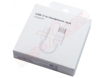 Cable MU7E2ZM/A blanco adaptador jack hembra 3.5mm a USB tipo C , modelo A2155 en blister
