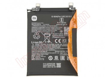 Batería BP4K para Xiaomi Redmi Note 12 Pro, 22101316C- 5000mAh / 3,87v / 19,3Wh / Li-ion