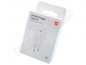 Cargador blanco Xiaomi Mi AD201EU para dispositivos con conector USB Tipo C 20W, en blister