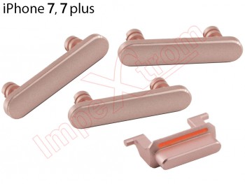 Gold pink side button set for Apple Phone 7 / 7 Plus