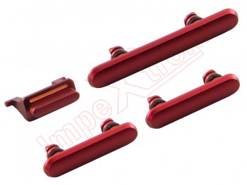 Red side volumen, power and hold buttons for iPhone XR, A2105, A1984, A2107, A2108, A2106