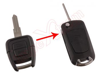 Carcasa genérica compatible para telemandos Opel, 2 botones con espadín plegable