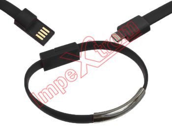 Bracelet and USB data cable to black lightning for Apple devices