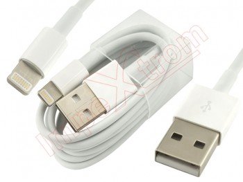 Cable de datos USB a conector lightning blanco de 1 metro para iPhone 5, 5S, 5C, 6, 6+ plus