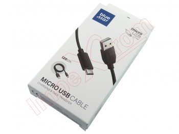 Cable de datos negro Blue Star con conector USB a micro USB, en blister