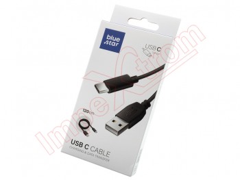 Black Blue Star data cable with quick charge and USB connector to USB type C, in blister