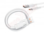 white-6a-high-speed-data-and-charge-cable-with-usb-to-usb-type-c-connector-with-super-charge-66w-1-meter-length