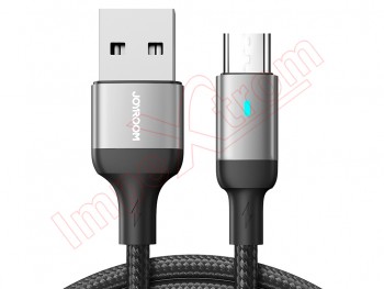 High quality black data cable JOYROOM S-UM018A10 with 2.4A fast charging with USB A connector to Micro USB connector, 1,2m length, in blister