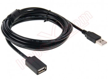 Black USB Male to USB female data cable 3 meter