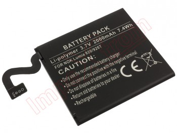 Batería Microsoft Lumia 920 3.7V, 2000mAh, 7.4Wh
