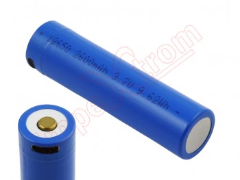 Celda cilíndrica 18650 genérica con conector de carga USB-C - 2600mAh / 3,7V / 9,6Wh / Li-ion