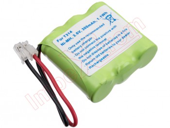 Battery, NiMH, 3,6 Voltios, 300mAh, inserción, with connector universal GP T314, 30AAAM3BMU