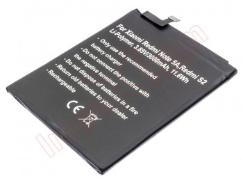 Batería Xiaomi Redmi Note 5A - Li-polymer / 3,85V / 3000mAh / 11,6Wh