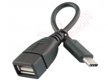 Black OTG female USB to USB type C data cable