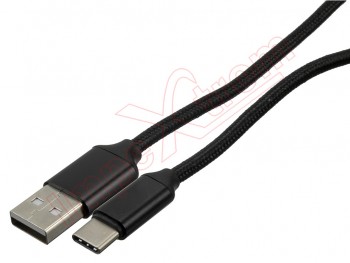 Cable de datos de nylon negro micro USB tipo C de 1 metro