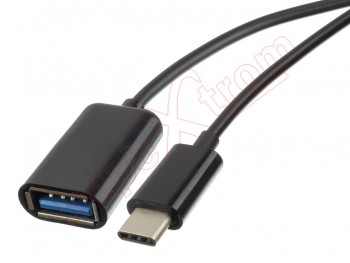 Adaptador negro OTG micro USB tipo C 2.0 a USB 3.0