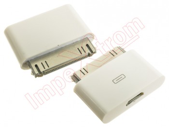 Adaptador Micro USB para iPhone 2G, 3G, 3GS, 4, 4S, iPod, iPad 1, 2, 3