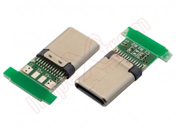 Conector de carga, datos y accesorios con placa PCB genérico USB tipo C 0,8x1,9x0,29 cm