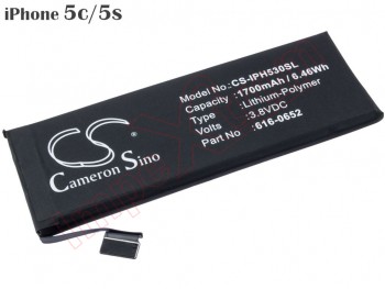 Batería genérica Cameron Sino para Apple iPhone 5s, iPhone 5C, A1234, A1528, A1457, A1533, ME342LL/A, ME341LL/A, ME345LL/A, ME344LL/A, ME347