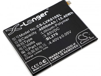 Generic BL270 battery for Motorola Moto G6 Play / Moto E5 - 4000 mAh / 3.85 V / 15.4 Wh / Li-ion