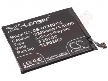 Batería genérica Cameron Sino TLP024C7 para Alcatel 1X, 5059D / Alcatel 1V (5001D)- 2300mAh / 3.85V / 8.86WH / Li-Polymer