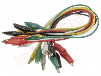 Set of 20 alligator clips, 300mm cable