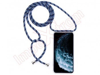Blue and transparent case with lanyard for Apple iPhone 11 Pro Max (A22118)