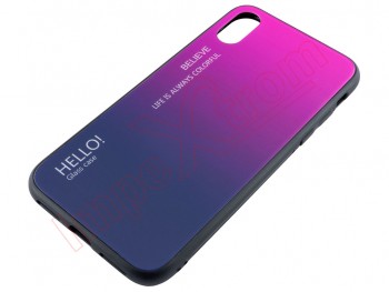 Funda rígida efecto cristal con degradado rosa / azul para iPhone X / XS