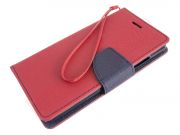 Dark blue and red diary case for Huawei Ascend P8 Lite